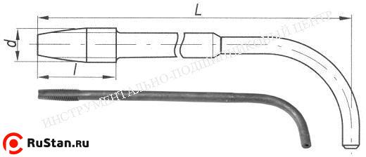 Метчик Гаечный М10 x1,0 Р6М5 с изогнутым хвостовиком фото №1 Метчик Гаечный М10 x1,0 Р6М5 с изогнутым хвостовиком фото №1