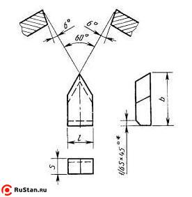Пластина 11170 ВК8 (5х14х3,5) (для резьбовых резцов) фото №1