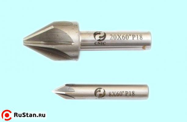 Зенковка d  8,0х12.0х 48 конус  60° dхв=8мм Р18 ц/х Z=6 DIN334A "CNIC" фото №1