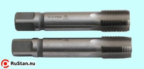 Метчик G   1/2" Р6М5 трубный цилиндрический, м/р. к-т из 2-х шт. (14 ниток/дюйм) ГОСТ 3266 "CNIC" фото №1