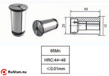 Цанга-втулка d  6,0х25мм L60мм тип С25 "CNIC" фото №1