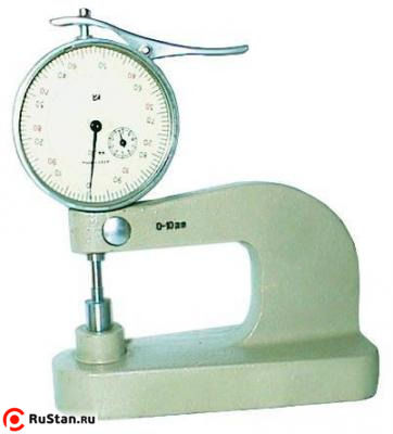 Толщиномер индикаторный настольный ТН  10-60 М (0-10мм) цена дел.0,01мм г.в.1982-1990 фото №1
