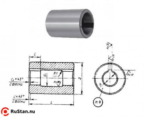 Втулка поддерживающая d22, D55, L 80мм к оправкам для горизонтально-фрезерных станков ГОСТ15072-75 "CNIC" фото №1