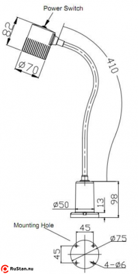 Светильник станочный светодиодный с магнитным основанием LED M3MR-24V IP65 фото №3 LED M3MR-24V IP65 фото №3