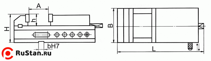 Тиски станочные неповоротные с ручным приводом 160мм 7200-0214-05 фото №2 Тиски станочные неповоротные с ручным приводом 160мм 7200-0214-05 фото №2