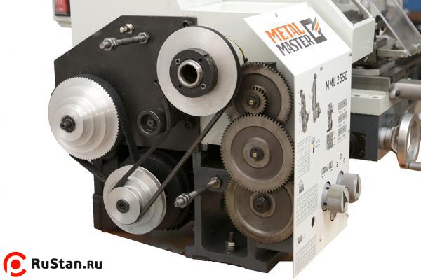 Главное преимущество токарного станка: Наличие металлических шестерней обладающих высоким ресурсом и повышенной износостойкостью, а наличие клиновидного ремня позволит избежать повреждения двигателя при превышении нагрузки на шпиндель фото №14 Metal Master MML 2550 фото №14