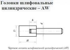 Головка абразивная 20х20х6 AW(ГЦ) 63C F60(25Н) O(СТ1) с хвостовиком 