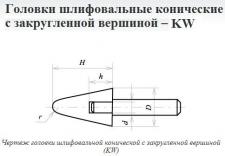 Головка абразивная 16х16х6 KW(ГКЗ) 25А F60(25Н) O(СТ1) с хвостовиком 